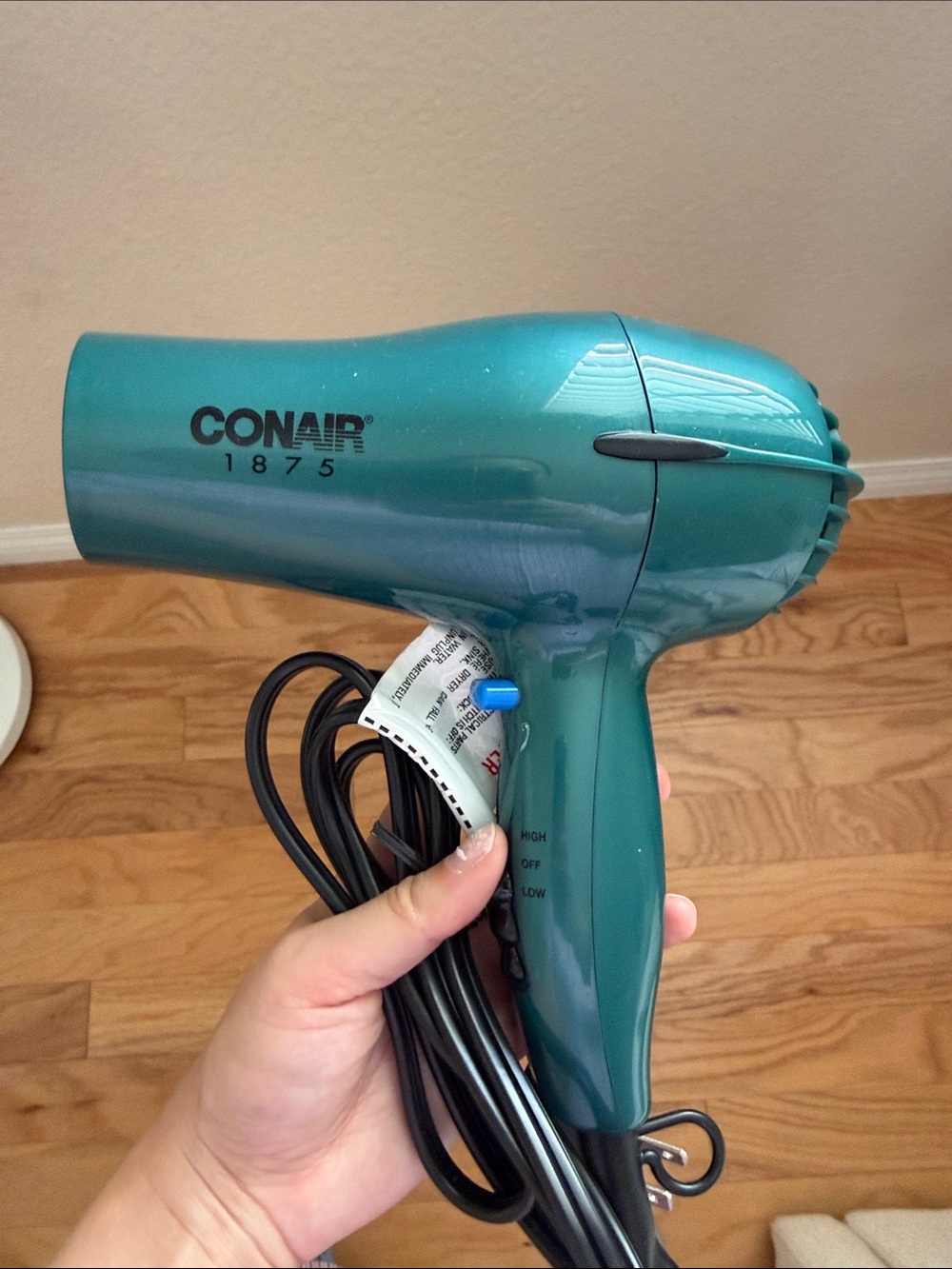 Conair 1875W Teal Compact Hair Dryer - Lightweight Styling